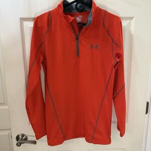 Men's Under Armour Coldgear  1/4 Zip Fitted Compression Layer Orange Sm 12348937